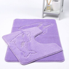 (Lilac ) Dolphin Bath & Pedestal Mat 2 Piece Bath Mat Set
