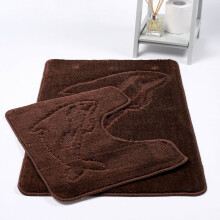 (Chocolate ) Dolphin Bath & Pedestal Mat 2 Piece Bath Mat Set