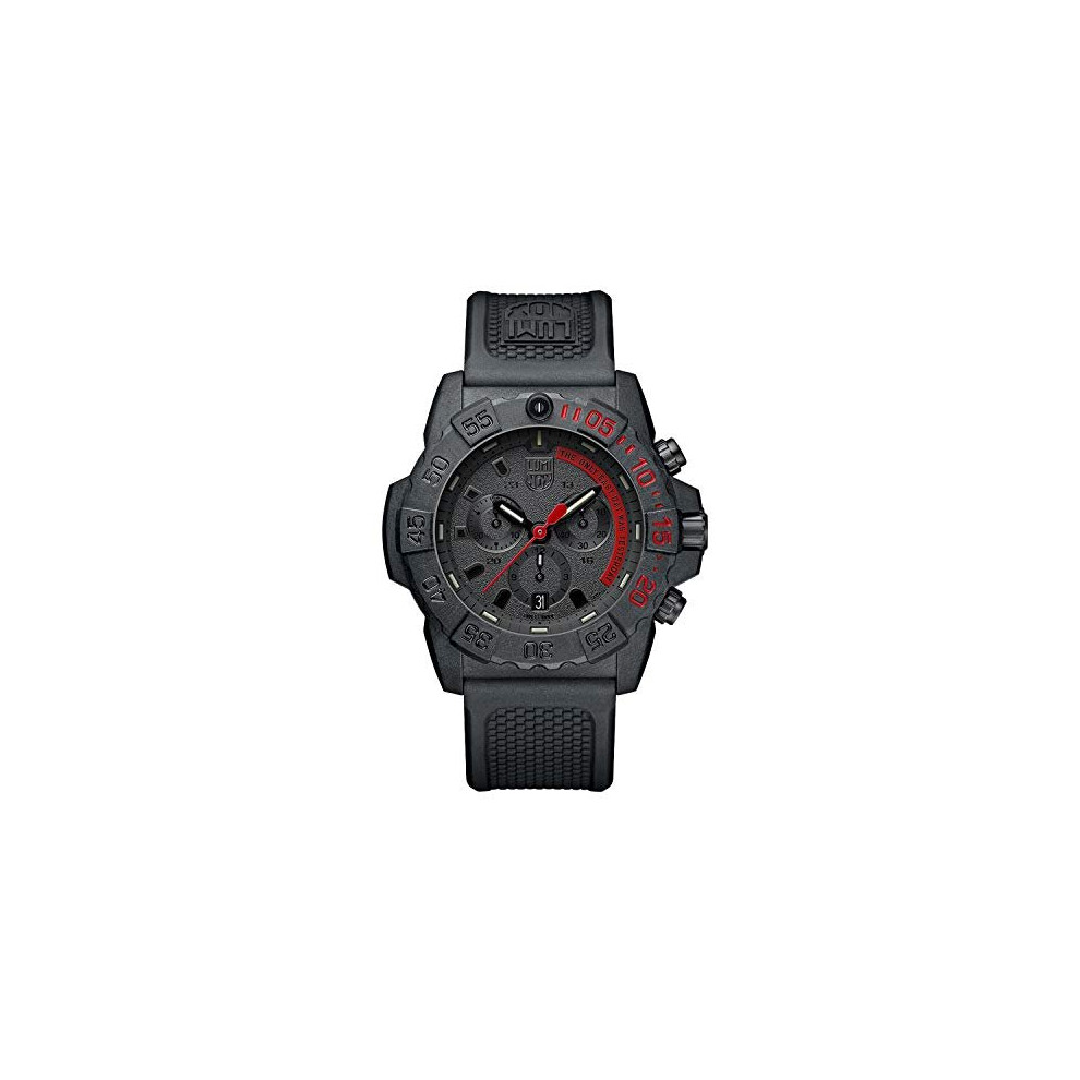 Luminox Navy Seal XS.3581.EY Mens Watch 45mm - Military Dive Watch in Black Date Function Chronograph 200m Water Resistant