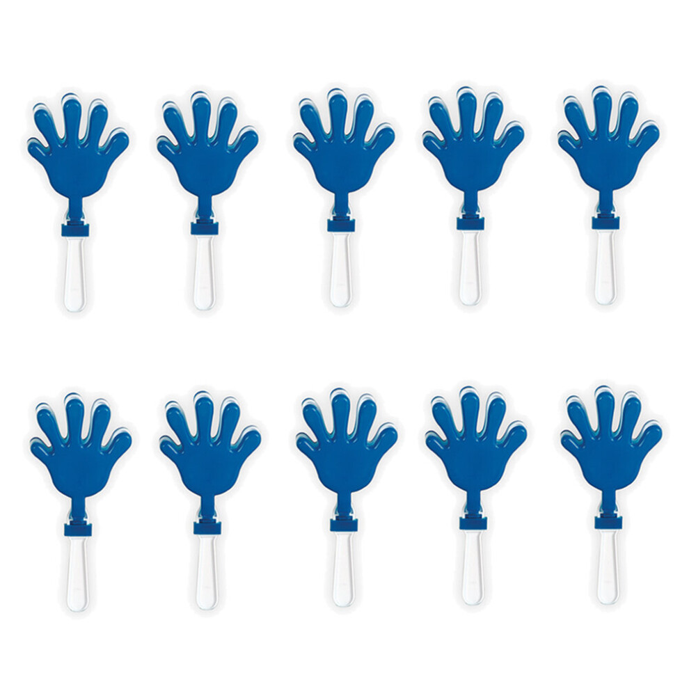 (Blue) Pack of 10 Tri-Colour Celebratory Cheering Hand Clappers