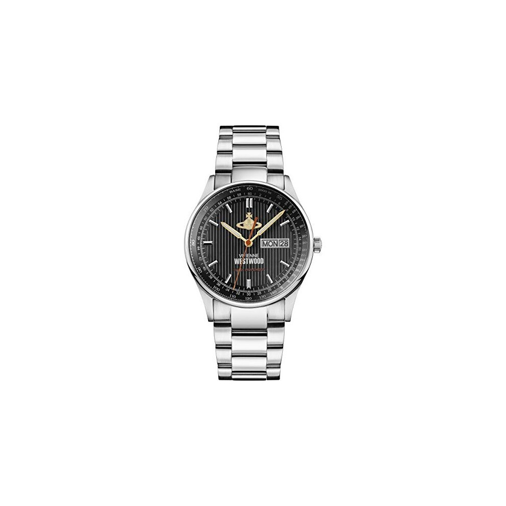 Vivienne Westwood The Cranbourne Gents Quartz Watch with Black Dial & Silver Stainless Steel Bracelet VV207BKSL