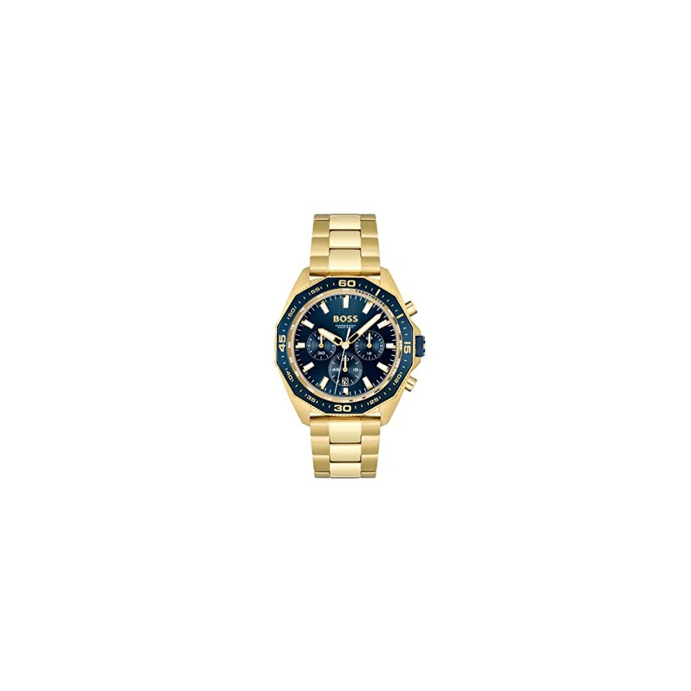 Hugo Boss Boss Chronograph Quartz Watch For Men With Coloured Stainless Steel Bracelet - 1513973 Gold