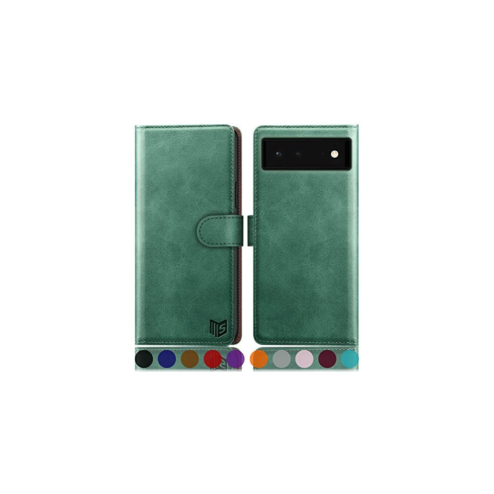 SUANPOT for Google Pixel 6A case RFID Blocking Credit Card Holder, Flip Folio Book PU Leather Phone case Shockproof Cover Women Men for Pixel 6A case