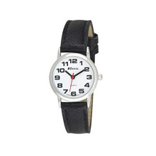 Ravel Unisex Easy Read Watch with Big Numbers - Black/Silver Tone/White Dial