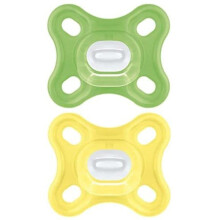 MAM Comfort All-Silicone Soothers 0 Months+ (Pack of 2), Soft and Light Newborn Soother, Premature and Newborn Essentials, with Self Sterilising
