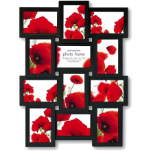 Trendi? Large Multi Aperture Picture Photo Frame Holds 12 x 6x4 Inch Photo Frames, Collage Picture Wall-Mounted frame (Black)