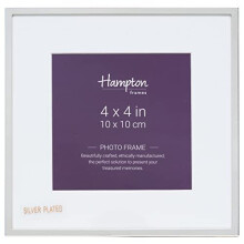 Hampton Frames MAYFAIR 4x4 (10x10cm) Silver Square Photo Picture Frame Glass BSN44SIL