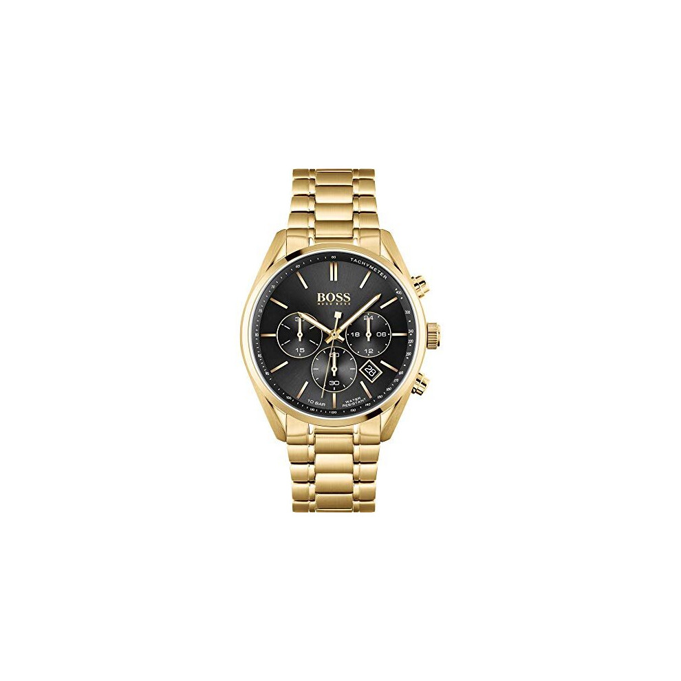 BOSS Chronograph Quartz Watch for Men with Gold Coloured Stainless Steel Bracelet - 1513848