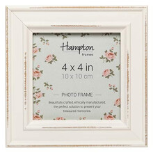 Hampton Frames PALOMA 4x4 (10x10cm) White Square Picture Photo Frame Glass PAL301944W