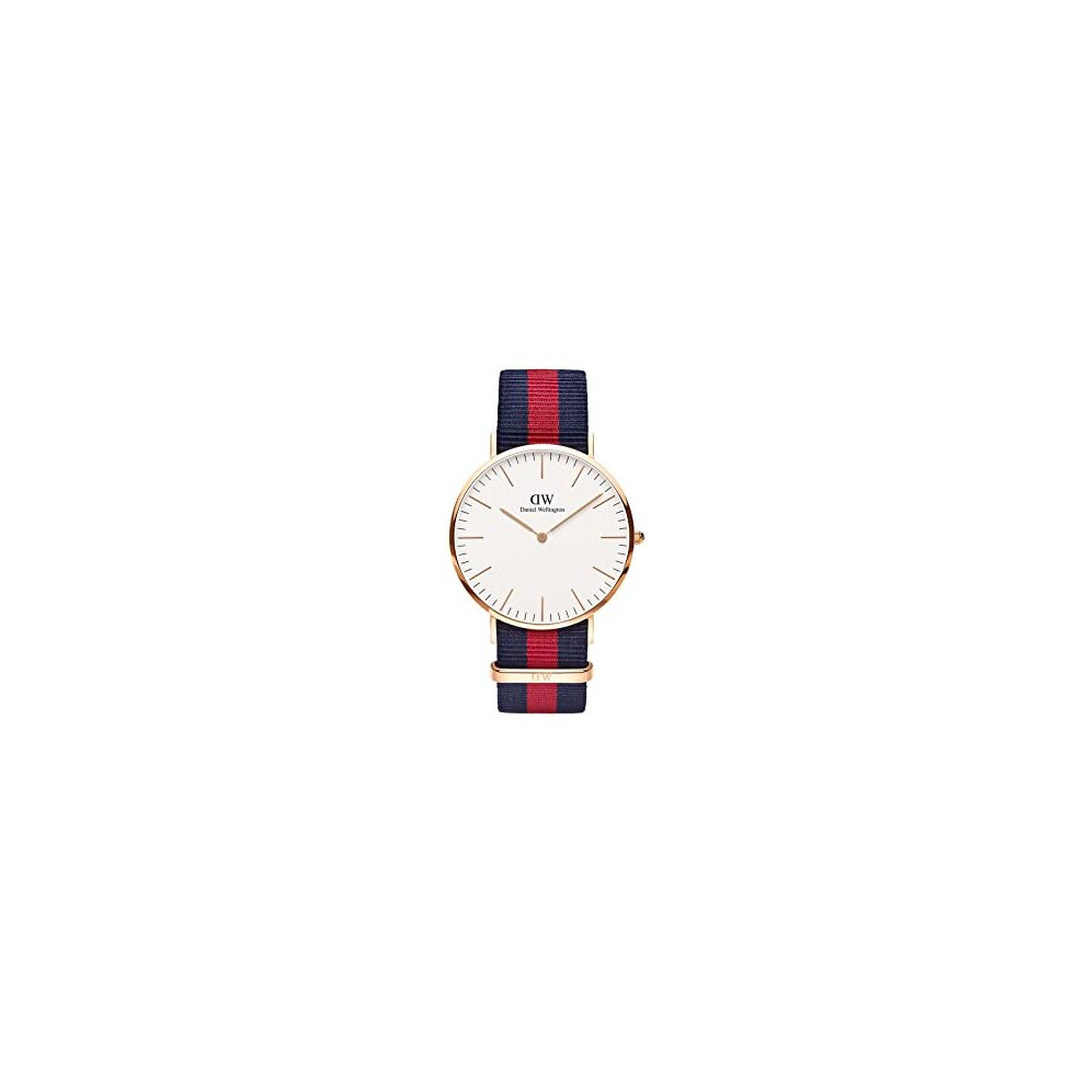 Daniel Wellington Classic Oxford, Blue-Red/Rose Gold Watch, 40mm, NATO, for Men