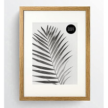 REAL GLASS A3 Frame For A4 With Mount - Oxford Oak Effect Frame With Glass - A3 for A4 Picture Frame With White Mount