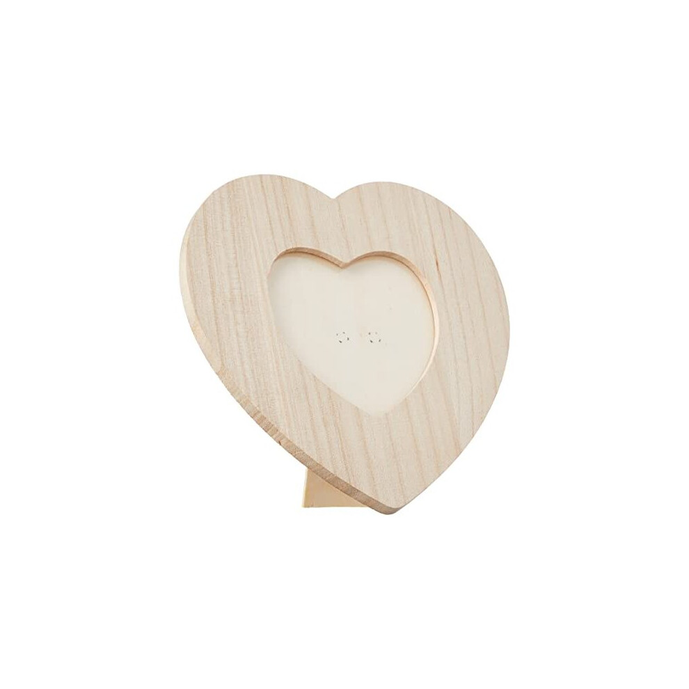 Artemio - Cornice In Legno A Forma Di Cuore, 17,5 X 17,5 Cm, Colore: Beige-image