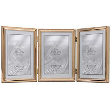 Lawrence Frames Picture Frame, Metal, Gold, 5x7 Triple