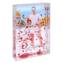 Liquid Glitter Photo Frames Friends Picture Frame Family Frames, Gifts for Women Mount for 4x6 inch (10x15 cm) Picture (4x6in, Red Heart)