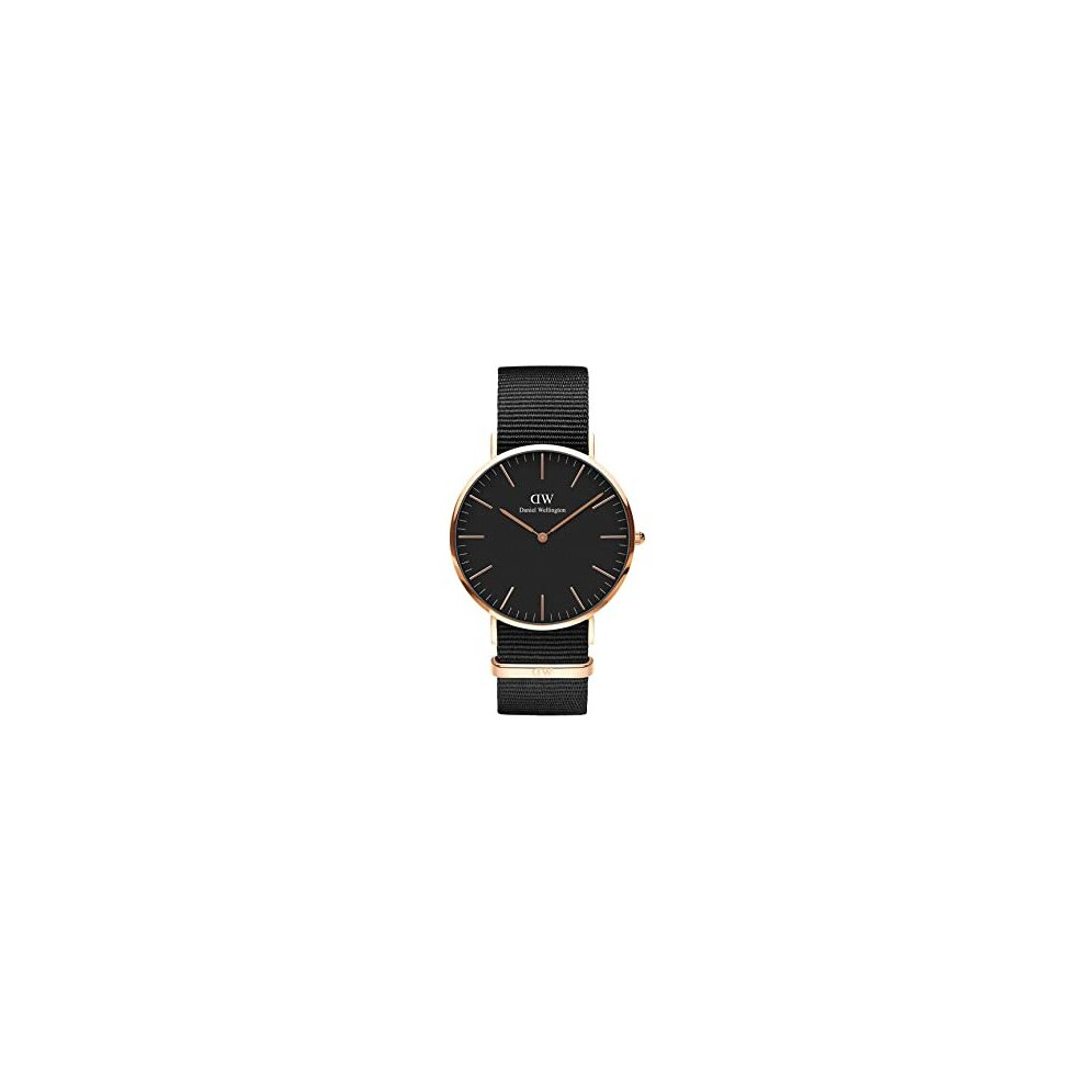 Daniel Wellington Classic Cornwall, Black/Rose Gold Watch, 40mm, NATO, for Men