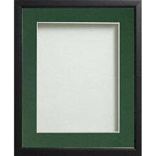 Frame Company Drayton Range Picture Photo Frame with Bottle green Mount for Image Size 8 x 6-Inch, Plastic, Black, 12 x 10-Inch