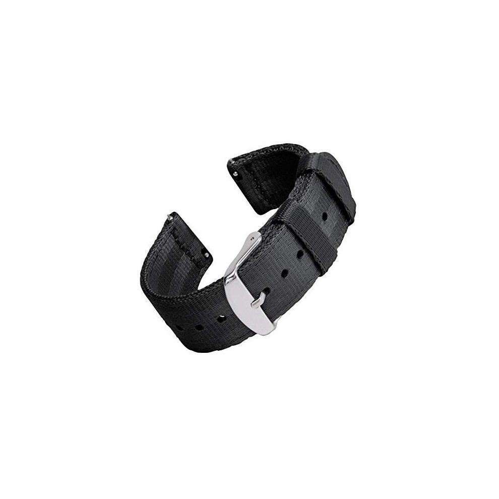 Archer Watch Straps - Seat Belt Nylon Quick Release Watch Bands (, 22Mm) Black 810054473732