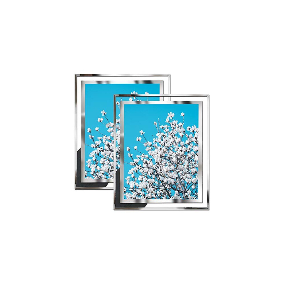 Lot de 2 cadres photo SESEAT 8x10 pour d   coration de table, cadres en verre multi-usages