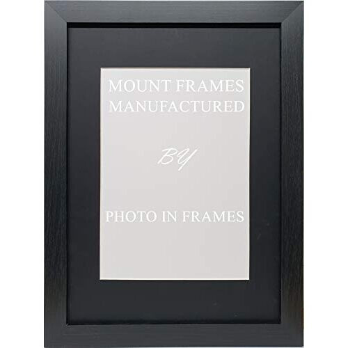 Black Frame with Whit Mount Black Mount (Black Frame Black Mount, A2 for A3 Picture)