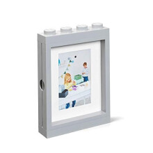 Room Copenhagen Lego Picture Frame - Stackable Tabletop or Wall Display Photo Frame Fits 5 x 7 in Photos Grey