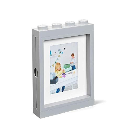 Room Copenhagen Lego Picture Frame - Stackable  Tabletop or Wall Display Photo Frame  Fits 5 x 7 in Photos  Grey