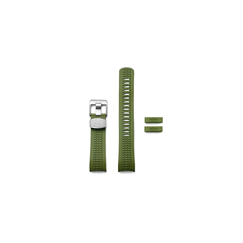 CRAFTER BLUE CB11 Curved End Watch Band Rubber Strap Replacement for Seiko SKX series, SRPDxx series and new Seiko Sports 5, Green