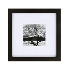 Egofine 8x8 Photo Frame, Freestanding and Wall Mounting Square Picture Frame Solid Wood, Black