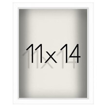 Americanflat 11x14 Shadow Box Frame in White with Soft Linen Back - Engineered Wood with Shatter-Resistant Glass and Hanging Hardware for Wall a