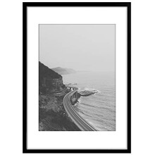 SILD A2 Poster Frame - Solid Wood Frames Black Picture Frame A2 with Mount for A3 Frame