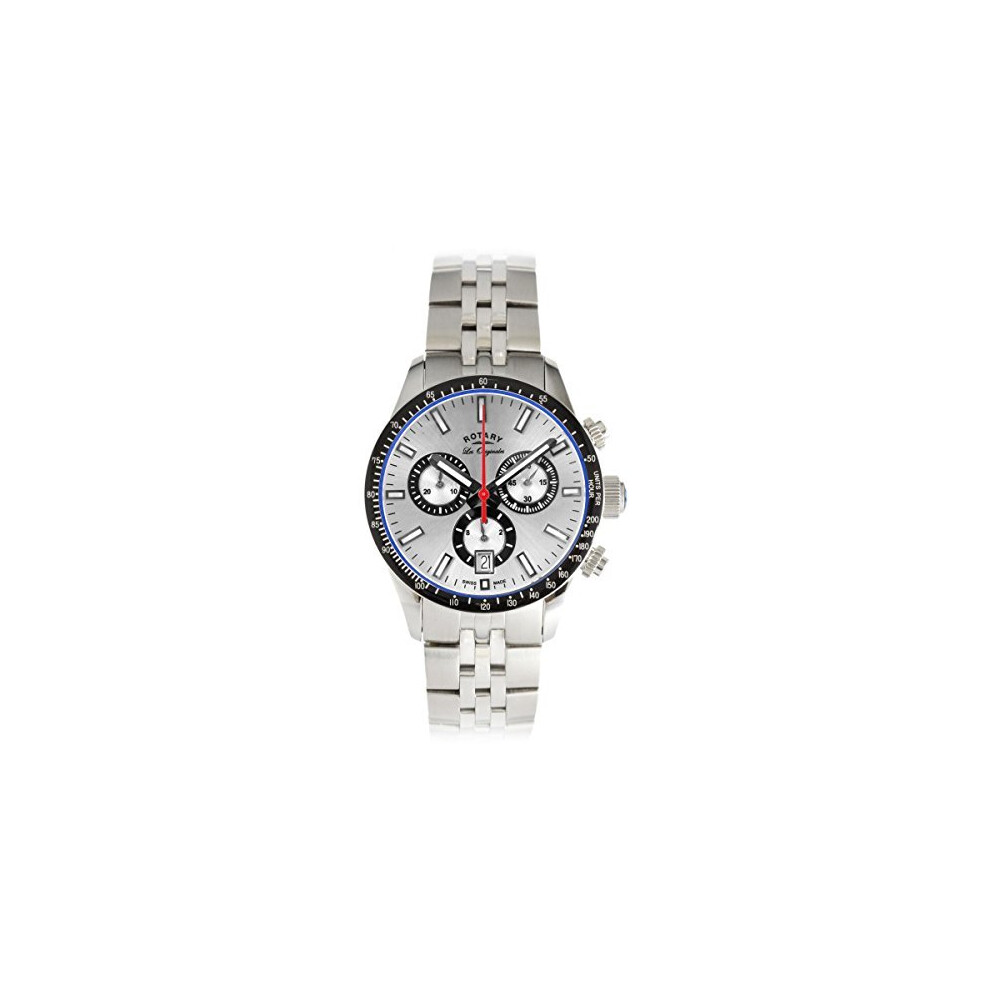 Rotary Men's Analogue Quartz Watch With Stainless Steel Strap Gb90151/06 Silver