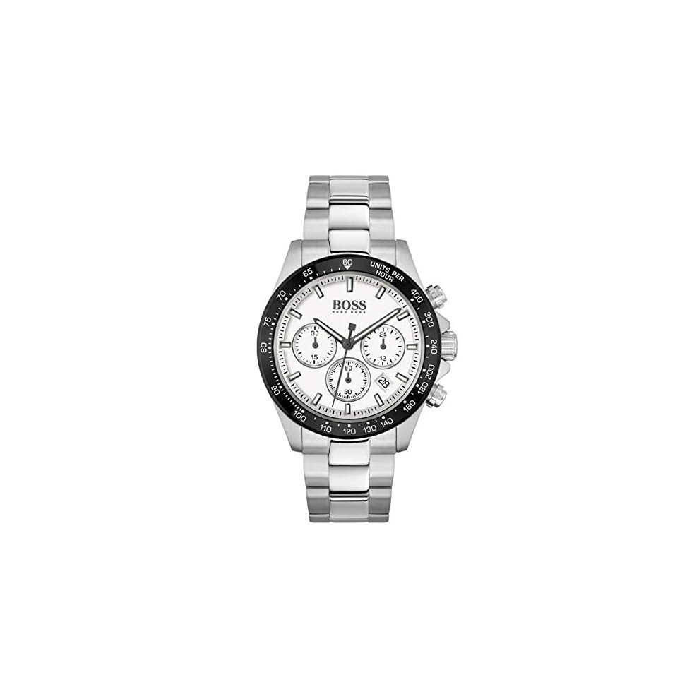 BOSS Chronograph Quartz Watch for Men with Silver Stainless Steel Bracelet - 1513875
