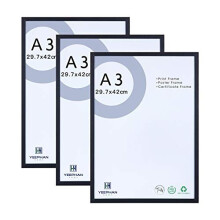 A3 Black Photo Frames Set of 3 - 29.7x42cm Solid Wood Picture Frames with Plexi glass Front,Paintings Frames/Poster Frame/a3 certificate frame for