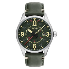 AVI-8 Mens 42mm Spitfire Smith Automatic Reading Watch with Leather Strap AV-4090-03