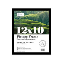 12x10 Inch Black Photo Frame Wall Mountable and Freestanding Picture Frame Standard Photograph Size, 12" X 10" (31 X 25cm)