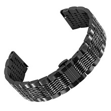 Stylish Watch Band 22mm Black Mesh Stainless Steel Watch Straps for Men Women Quick Release Replacement Band