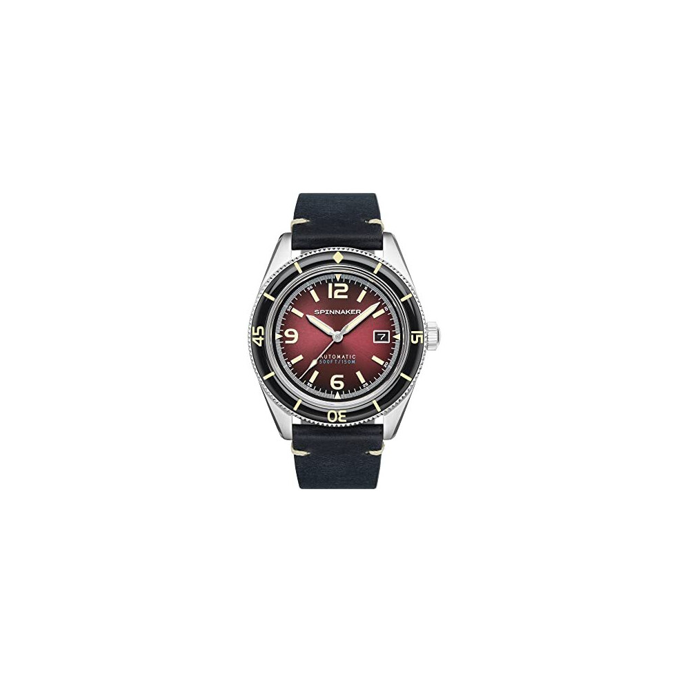 Spinnaker Men's Fluess Oxblood Red Japanese Automatic Watch - SP-5055-07