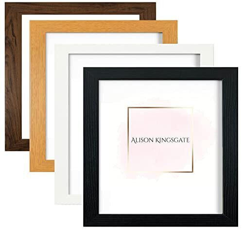 Modern 50x50 Frame Black - Picture Frames With Safe Perspex Front & Wall Hanging Hooks - Use As Square Photo Frame - Poster Frames - Square Frame