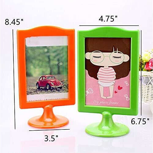 4 Pack Standing Photo Frames,Picture Frame Set,Vertical Mount Sign Holders 4x6", Double Sided Tabletop Display,Each Frame Holds 2 1