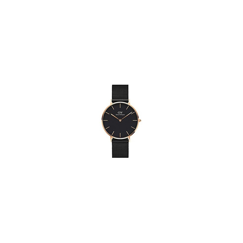 Daniel Wellington Petite Ashfield, Black/Rose Gold Watch, 36mm, Mesh, for Women and Men