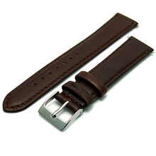 Soft Brown Genuine Leather Watch Strap 18mm with Chrome Buckle - 165mm Long, Replacement Band