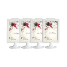 4 Pack Standing Photo Frames,Picture Frame Set,Vertical Mount Sign Holders 4x6", Double Sided Tabletop Display,Each Frame Holds 2
