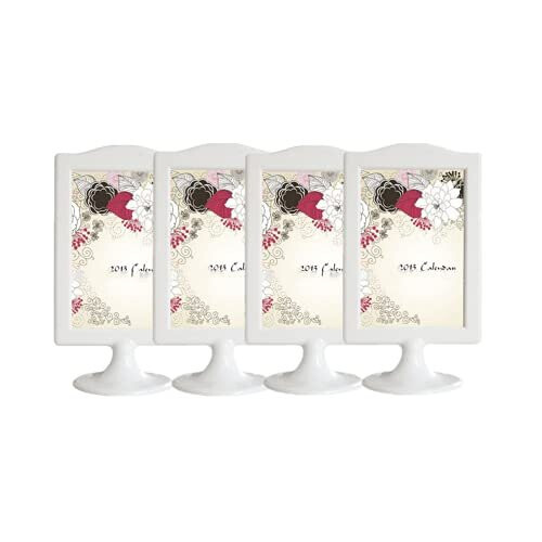 4 Pack Standing Photo Frames,Picture Frame Set,Vertical Mount Sign Holders 4x6", Double Sided Tabletop Display,Each Frame Holds 2