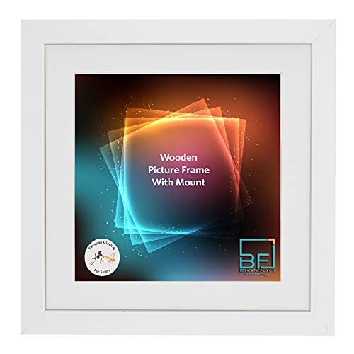 Boldon Framing - Matt White, Square Thin Photo Frame in Solid Wood with ...