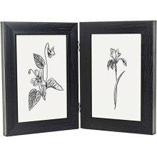 Clay Roberts Double Photo Picture Frame 4x6, Black, Holds 2 Standard Photographs, Freestanding, Twin Hinged 4x6 10 x 15 cm Picture Frames