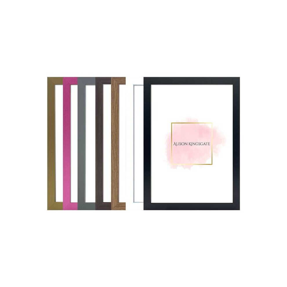 Alison Kingsgate Elegant Sleek Gold 8x6 Inch Frame Size (20.32x15.24cm) Gold 8x6 Picture Frame with Safe Perspex Front & Wall Hanging Hooks - British-image-OPC-PBBF27K-NEW