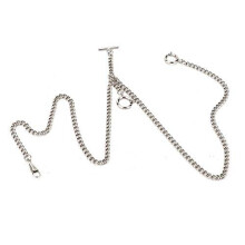 Wosume Pocket Chain Watch Chain Pocket Watch Chain Silver Chain Circular Watch,Retro Vintage Metal Pocket Watch Chain Link Classic Antique Gift 44cm