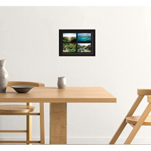 Multi Photo Frames 4" x 6" with Wall Mount Aperture Collage Picture Frame with Glass Front for Home Office Wall Decor Gifts (Black) (4 Aperture)