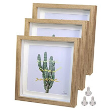 Shadow Box Frames 8x8 Original wood Picture Frame 3 Pack Photo Frames Made of Solid Wood and Real Glass Deeps 0.6in