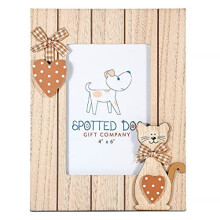 SPOTTED DOG GIFT COMPANY - Photo Frame 6 x 4 (10 x 15cm) Cat Themed Picture Frame, Wooden Animal Home Decor Gifts for Cat Lovers
