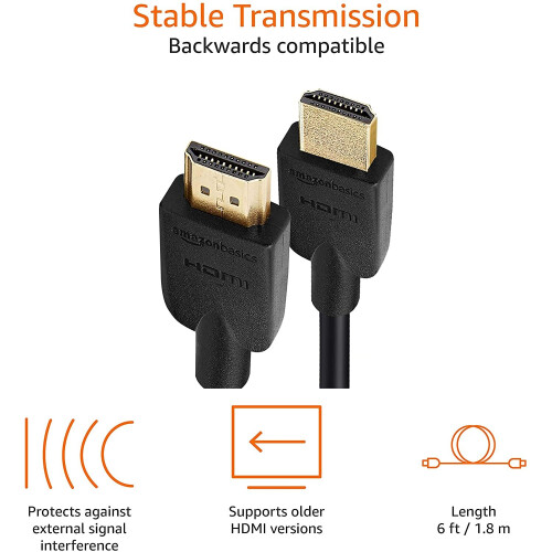 Amazon Amazon Basics High-Speed 4K, Ultra HD, HDMI Cable - 6 Feet (3-Pack) (Latest Standard) 2